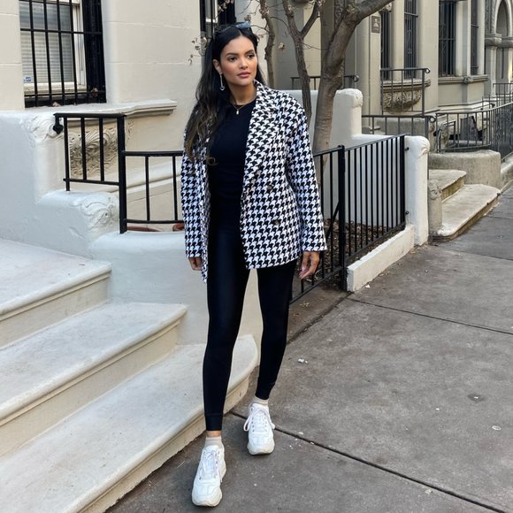 🆕 HOUNDSTOOTH OVERSIZE DOUBLE BUTTON JACKET - Picture 3 of 7